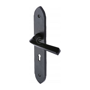 M Marcus - Heritage Brass, Black Iron Grafton Door Handle on Plate, Door Handles, Door Handles on Plate