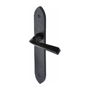 M Marcus - Heritage Brass, Black Iron Grafton Door Handle on Plate, Door Handles, Door Handles on Plate