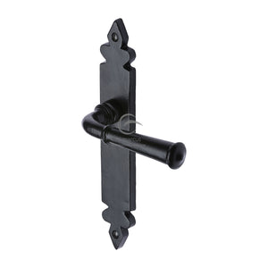 M Marcus - Heritage Brass, Black Iron Ludlow Door Handle on Plate, Door Handles, Door Handles on Plate