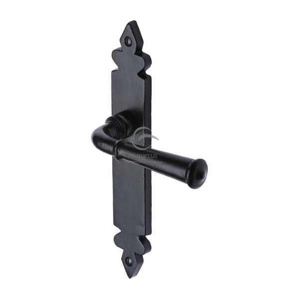 M Marcus - Heritage Brass, Black Iron Ludlow Door Handle on Plate, Door Handles, Door Handles on Plate