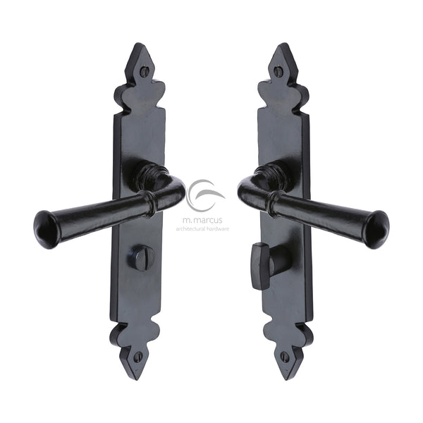 M Marcus - Heritage Brass, Black Iron Ludlow Door Handle on Plate, Door Handles, Door Handles on Plate