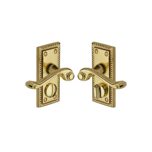 M Marcus - Heritage Brass, Georgian Short Door Handle on Plate, Door Handles, Door Handles on Plate