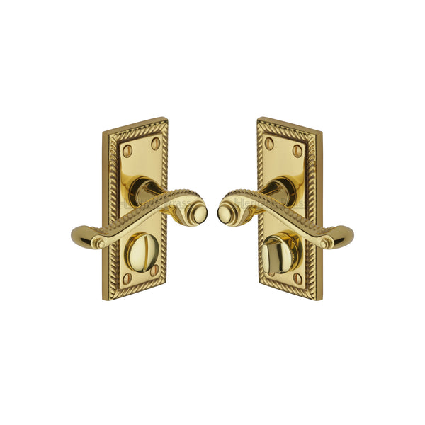 M Marcus - Heritage Brass, Georgian Short Door Handle on Plate, Door Handles, Door Handles on Plate