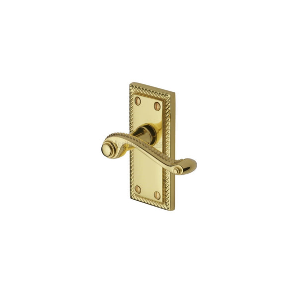 M Marcus - Heritage Brass, Georgian Short Door Handle on Plate, Door Handles, Door Handles on Plate