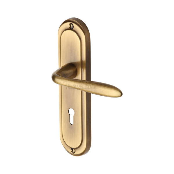 M Marcus - Heritage Brass, Henley Door Handle on Plate, Door Handles, Door Handles on Plate