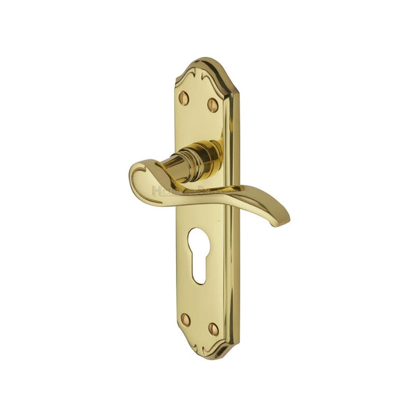 M Marcus - Heritage Brass, Verona Small Door Handle on Plate, Door Handles, Door Handles on Plate