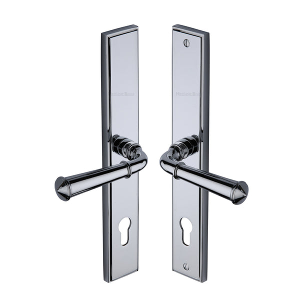 M Marcus - Heritage Brass, Colonial LH Door Handle on Plate, Door Handles, Multipoint Handles