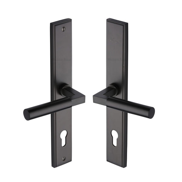 M Marcus - Heritage Brass, Bauhaus RH Door Handle on Plate, Door Handles, Multipoint Handles