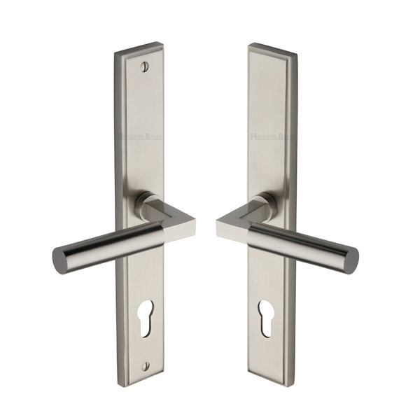 M Marcus - Heritage Brass, Bauhaus RH Door Handle on Plate, Door Handles, Multipoint Handles