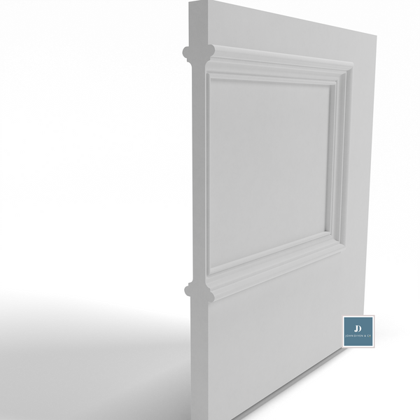 The Oxford 2 Panel Raised Mould Interior Door - Glass Top