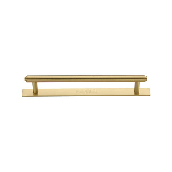 M Marcus - Heritage Brass, Step Cabinet Pull Handle with Plate, Cabinet Hardware, Cabinet Pull Handles