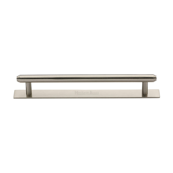 M Marcus - Heritage Brass, Step Cabinet Pull Handle with Plate, Cabinet Hardware, Cabinet Pull Handles