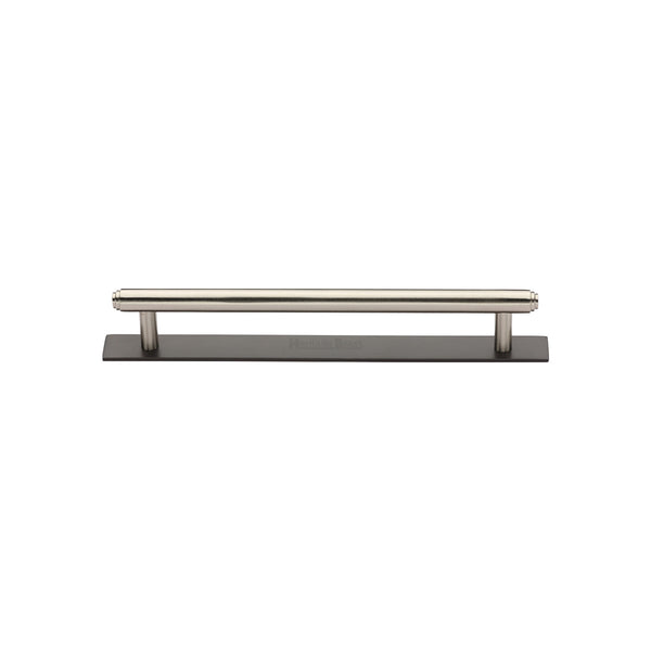 M Marcus - Heritage Brass, Step Cabinet Pull Handle with Plate, Cabinet Hardware, Cabinet Pull Handles