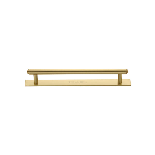 M Marcus - Heritage Brass, Step Cabinet Pull Handle with Plate, Cabinet Hardware, Cabinet Pull Handles