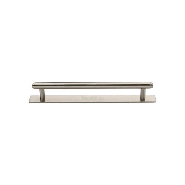 M Marcus - Heritage Brass, Step Cabinet Pull Handle with Plate, Cabinet Hardware, Cabinet Pull Handles