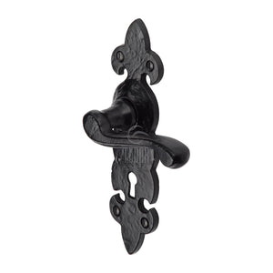 M Marcus - Heritage Brass, Tudor Fleur de Lys Door Handle on Plate, Door Handles, Door Handles on Plate