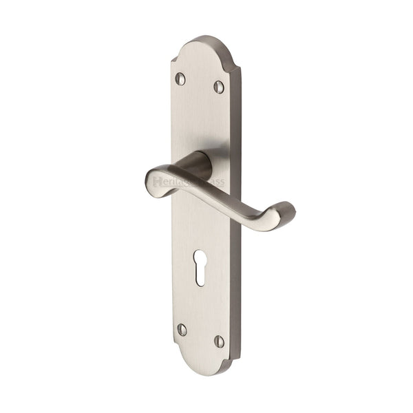 M Marcus - Heritage Brass, Savoy Long Door Handle on Plate, Door Handles, Door Handles on Plate