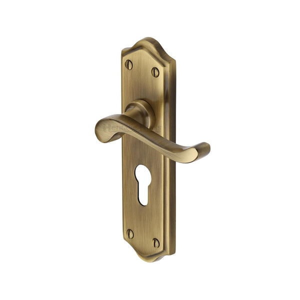 M Marcus - Heritage Brass, Buckingham Door Handle on Plate, Door Handles, Door Handles on Plate