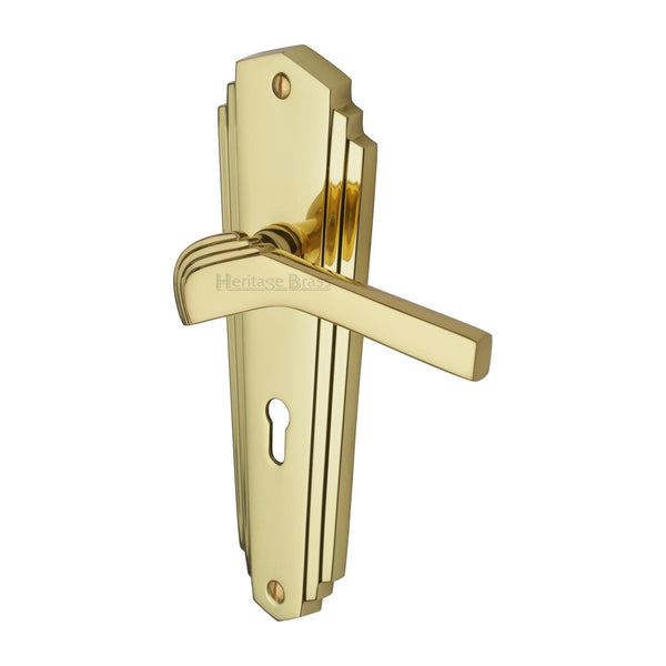 M Marcus - Heritage Brass, Waldorf Door Handle on Plate, Door Handles, Door Handles on Plate