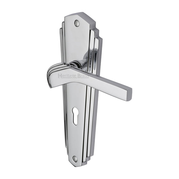 M Marcus - Heritage Brass, Waldorf Door Handle on Plate, Door Handles, Door Handles on Plate