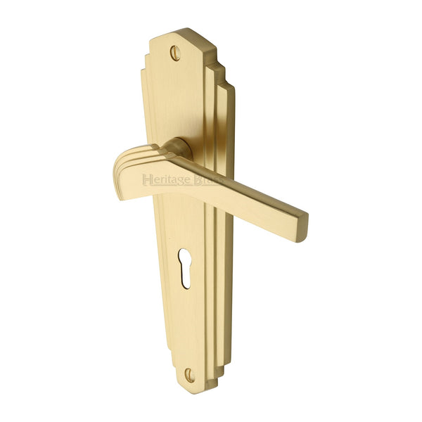 M Marcus - Heritage Brass, Waldorf Door Handle on Plate, Door Handles, Door Handles on Plate