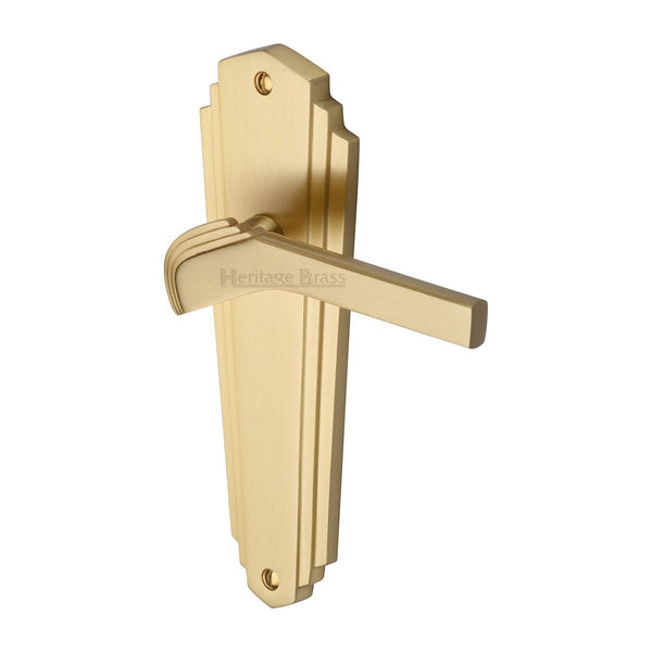 M Marcus - Heritage Brass, Waldorf Door Handle on Plate, Door Handles, Door Handles on Plate