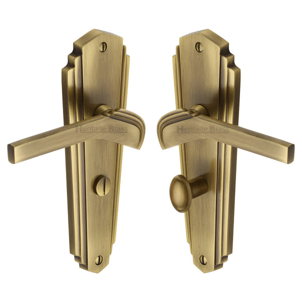 M Marcus - Heritage Brass, Waldorf Door Handle on Plate, Door Handles, Door Handles on Plate