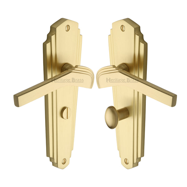 M Marcus - Heritage Brass, Waldorf Door Handle on Plate, Door Handles, Door Handles on Plate