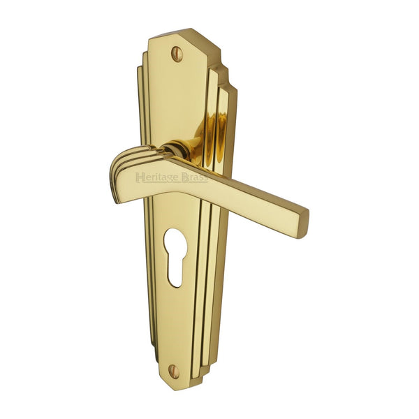 M Marcus - Heritage Brass, Waldorf Door Handle on Plate, Door Handles, Door Handles on Plate