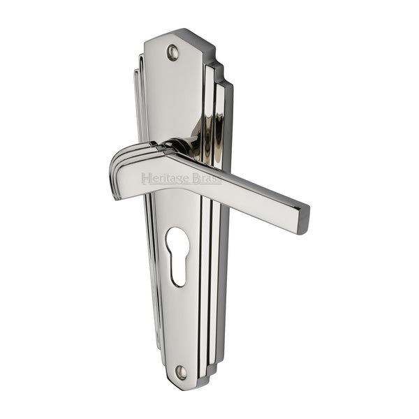 M Marcus - Heritage Brass, Waldorf Door Handle on Plate, Door Handles, Door Handles on Plate