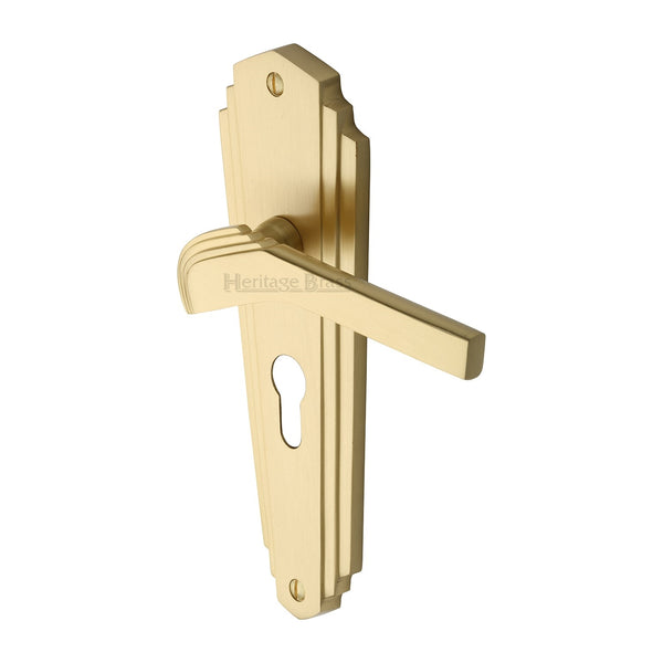 M Marcus - Heritage Brass, Waldorf Door Handle on Plate, Door Handles, Door Handles on Plate