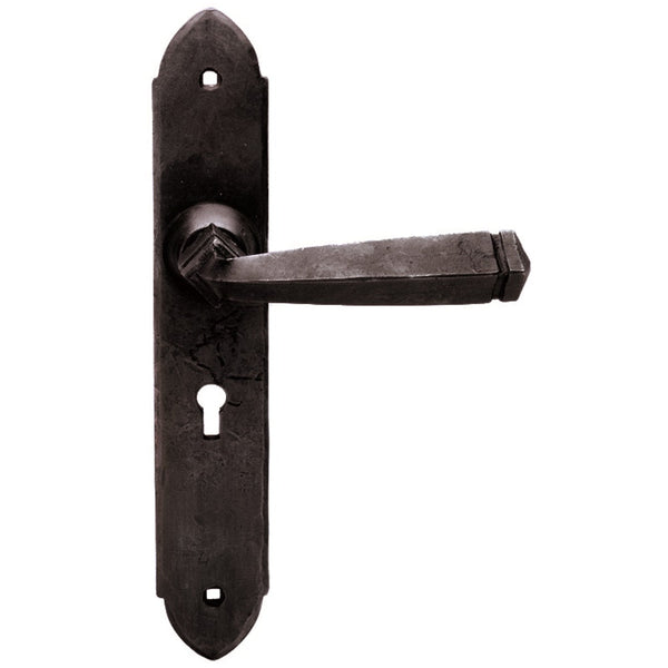 Hand Forged Beeswax Gothic Lever on Lock Backplate