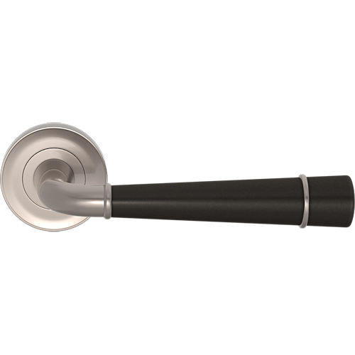 Flute design door handle In Combination Amalfine on Round Rose