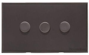 Heritage Brass Electrical, Executive Range - Matt Bronze - 3 Gang Trailing Edge Dimmer, 3 Gang Trailing Edge Dimmer, 3 Gang Trailing Edge Dimmer, Trailing Edge Dimmers