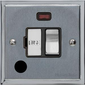 Elite Stepped Plate Range - Satin Chrome - Switched Spur with Neon/Cord (13 Amp)