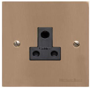 Heritage Brass Electrical, Elite Flat Plate Range - Antique Brass - 5 Amp 3 Round Pin Socket, 5 Amp 3 Round Pin Socket, 5 Amp 3 Round Pin Socket, Miscellaneous Sockets