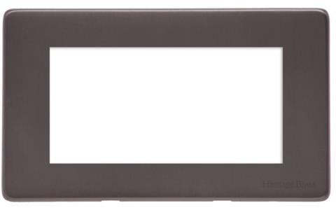 Verona Range - Matt Bronze - 4 Module Euro Plate