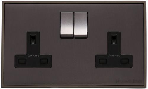 Heritage Brass Electrical, Executive Range - Matt Bronze - Double Socket (13 Amp), Double Socket (13 Amp), 13 AMP Switched Sockets, Double Socket (13 Amp)