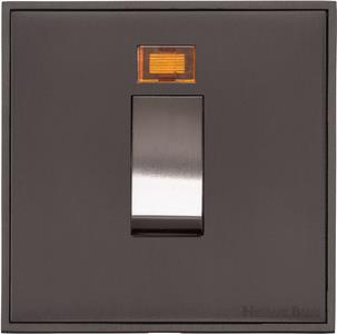 Heritage Brass Electrical, Executive Range - Matt Bronze - 45A Switch with Neon (single plate), 45A Switch with Neon (single plate), 45 AMP Cooker Switches, 45A Switch with Neon (single plate)