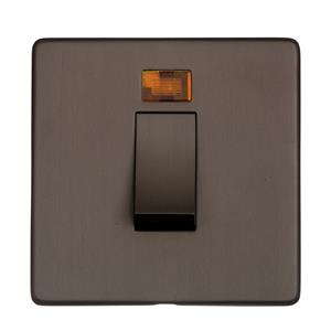 Studio Range - Matt Bronze - 45A Switch with Neon (single plate)