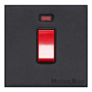 Windsor Range - Matt Black - 45A DP Cooker Switch with Neon (single plate)