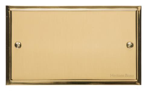 Heritage Brass Electrical, Elite Stepped Plate Range - Polished Brass - Double Blank Plate, Double Blank Plate, Blanking Plates, Double Blank Plate