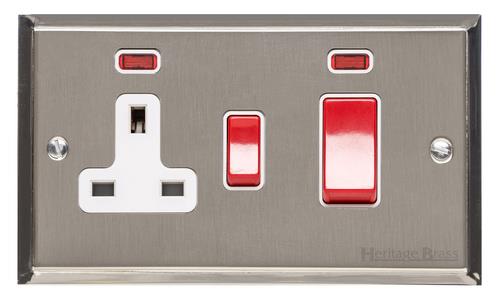 Elite Stepped Plate Range - Satin Nickel - 45A Cooker Unit/13A Socket