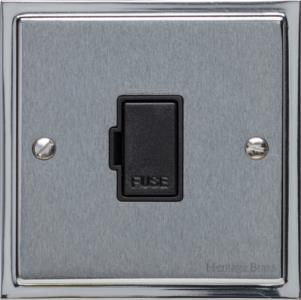 Heritage Brass Electrical, Elite Stepped Plate Range - Satin Chrome - Unswitched Spur (13 Amp), Unswitched Spur (13 Amp), 13 Amp Fused Spur Units, Unswitched Spur (13 Amp)