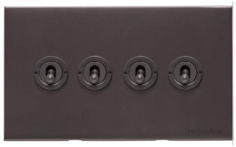 Windsor Range - Matt Bronze - 4 Gang Toggle Switch