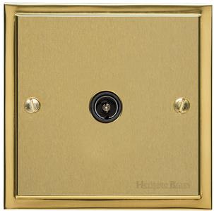 Elite Stepped Plate Range - Satin Brass - 1 Gang Non-Isolated TV Coaxial Socket