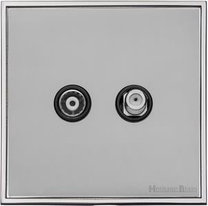 Heritage Brass Electrical, Executive Range - Polished Chrome - TV/Satellite Socket, TV/Satellite Socket, TV and Satellite Sockets, TV/Satellite Socket