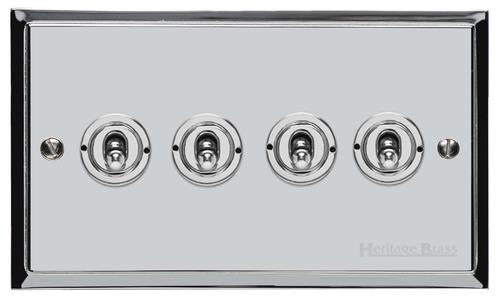 Elite Stepped Plate Range - Polished Chrome - 4 Gang Dolly Switch