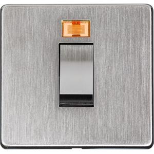 Studio Range - Satin Chrome - 45A Switch with Neon (single plate)