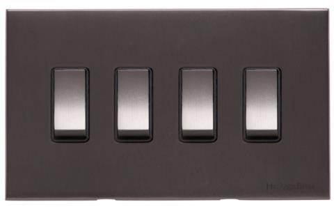 Winchester Range - Matt Bronze - 4 Gang Switch (10 Amp)